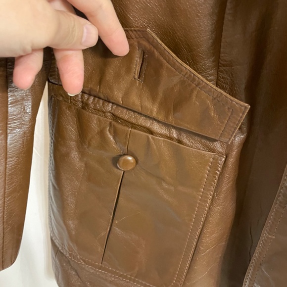 Vintage Japanese custom leather coat Japan leathermaker S M THE POWER - Picture 4 of 9